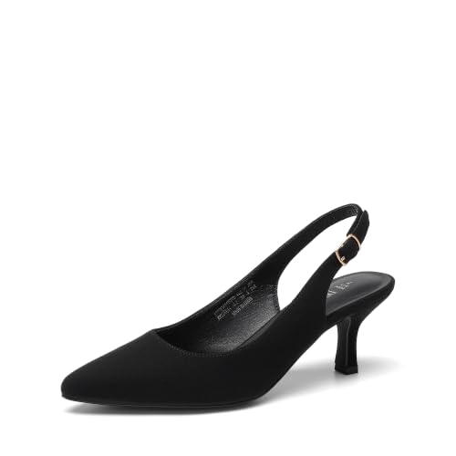 DREAM PAIRS Escarpins Petits Talons, Noir, vue de profil