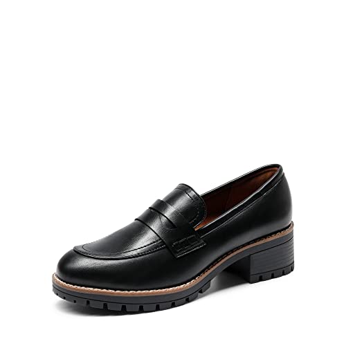 DREAM PAIRS Mocassins Classiques, Noir, vue de profil