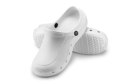 ESTRO Sabots Clogs, Blanc, vue de profil