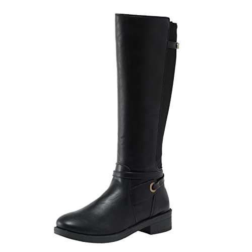 Bottes Hautes Genoux plates, vue de profil