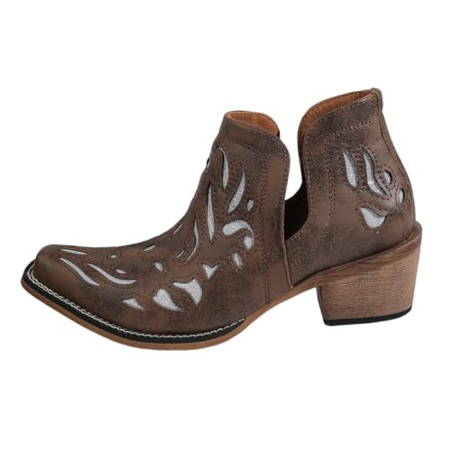 Bottines Simili Cuir Broderies, vue de profil