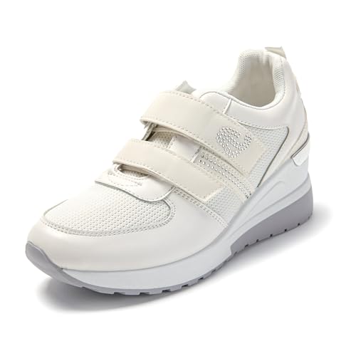 JOMIX Baskets Scratch Wedge Compensées, Blanc, vue de profil