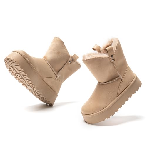 JOMIX Boots de Neige Fourrées, Beige, coloris beige, vue principale