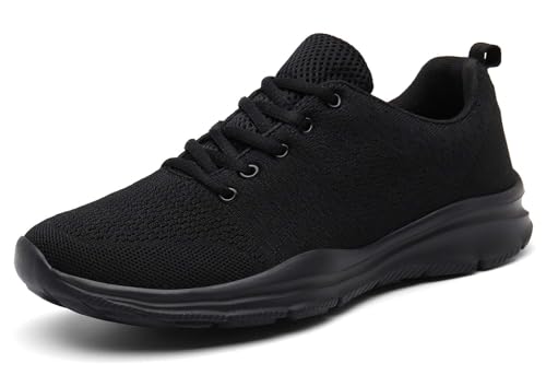 KOUDYEN Baskets de Sport Course, Noir, vue de profil