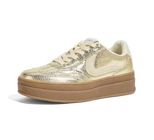 LUCKY STEP Baskets Plateforme, Doré, coloris doré, vue principale