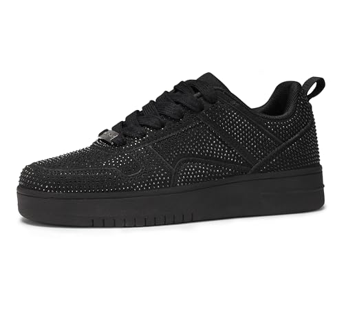 LUCKY STEP Baskets Tennis Basse, Noir, vue de profil