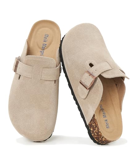 Meik Mangni Mules et Cuir Liège, Gris clair, vue de profil