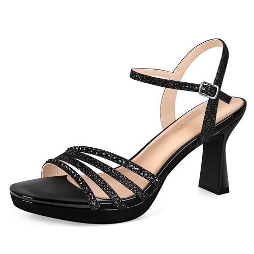 PIZZ ANNU Sandales Lena Plateforme, Noir, coloris noir, vue principale