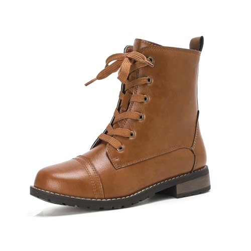 Putu Bottines Lacées Rangers Zip, Marron, vue de profil