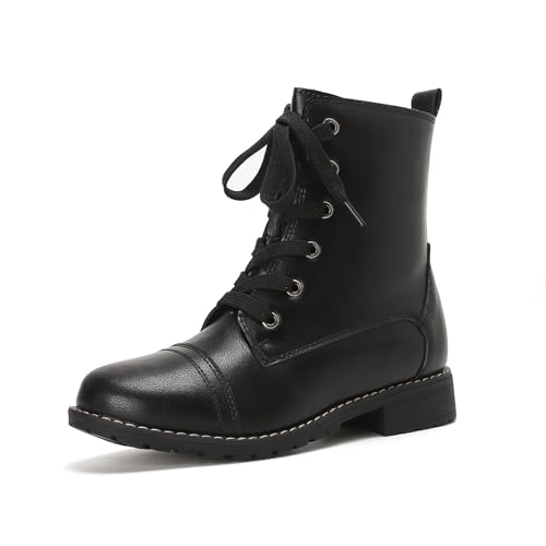 Putu Bottines Lacées Rangers Zip, Noir, vue de profil