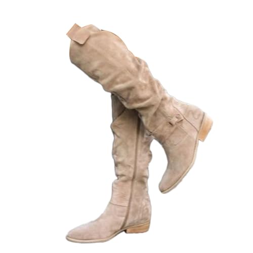 shownicer Bottes Hautes Daim Bout, Beige, coloris beige, vue principale