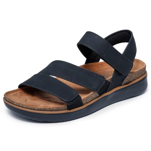 Skechers Sandales Confort accru, Noir, vue de profil