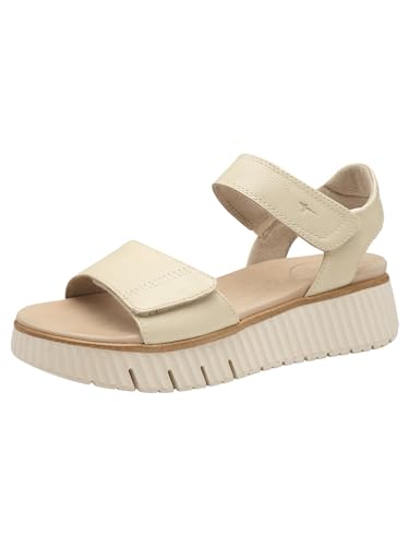 Tamaris Nu-pieds Comfort plates cuir, vue de profil