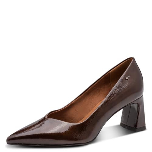 Tamaris Escarpins Talon Bloc, Marron, vue de profil